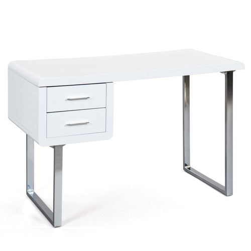 Table Bureau 2 tiroirs blanc HENRY Blanc 3S. x Home Meuble & Déco